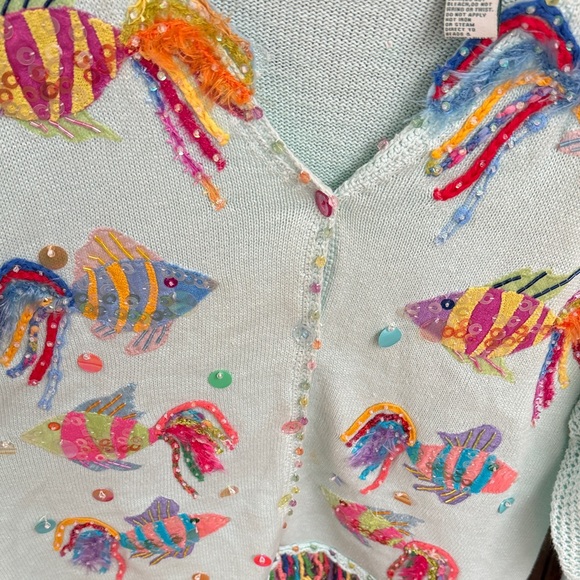 Colorful Fish Cardigan Sweater - Picture 6 of 6